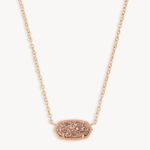 Elisa Rose Gold Pendant Necklace in Rose Gold Drusy